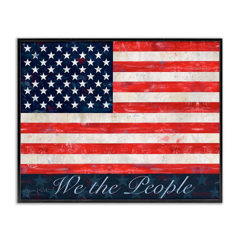 Stupell Industries We The People Flag Framed Giclee Art