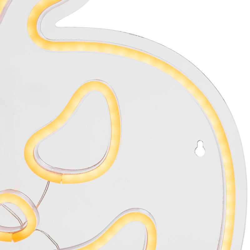 15" Orange LED Neon Style Jack-O-Lantern Halloween Window Silhouette