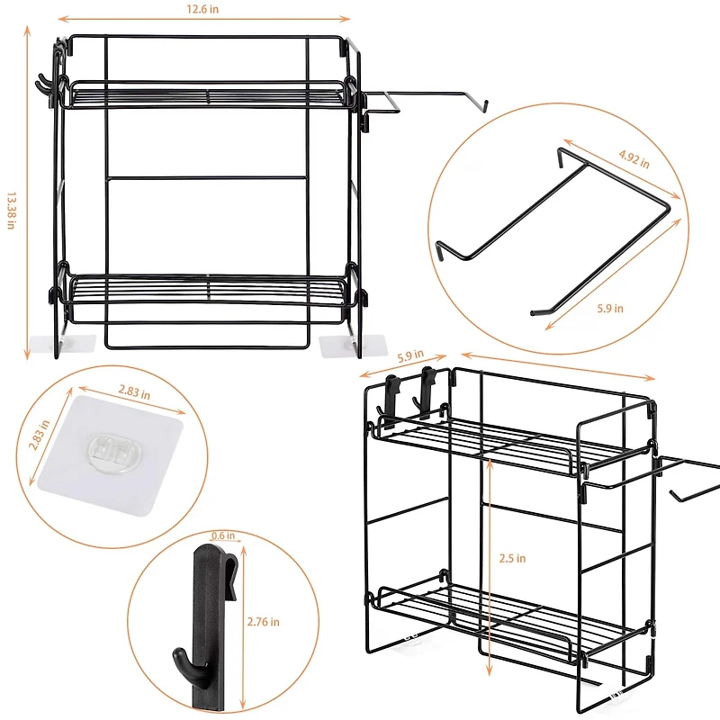 Over The Toilet Storage Shelf Organizer Basket with Paper Towel Holder