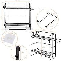 Over The Toilet Storage Shelf Organizer Basket with Paper Towel Holder
