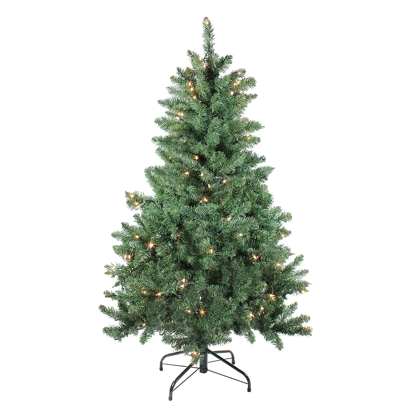4.5ft. Pre-Lit Buffalo Fir Artificial Christmas Tree, Clear Lights