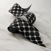 2.5" x 3yd. Wired Black & White Checkered Ribbon by Celebrate It™ Classic