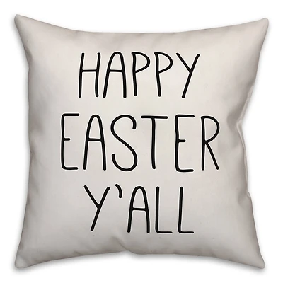 Happy Easter Y'all Throw Pillow
