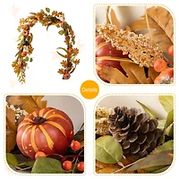 Glitzhome® 72" Fall Pumpkin Leaf Floral Garland