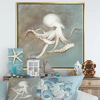 Designart - Octopus Treasures from the Sea - Nautical & Coastal Framed Canvas