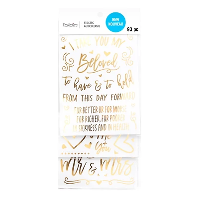 Gold Wedding Phrase Stickers by Recollections™