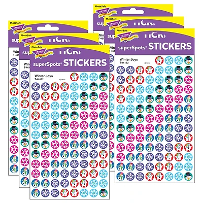 Trend Enterprises® superSpots® Winter Joys Stickers, 6 Packs of 800ct.