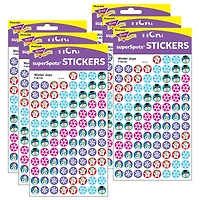 Trend Enterprises® superSpots® Winter Joys Stickers, 6 Packs of 800ct.