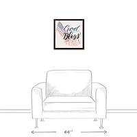 God Bless America Black Framed Canvas