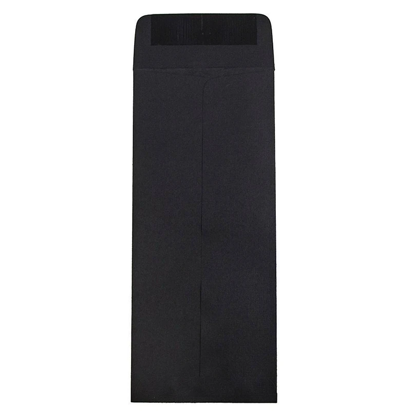 JAM Paper 4.5" x 10.375" Black Linen Policy Business Envelopes, 25ct.