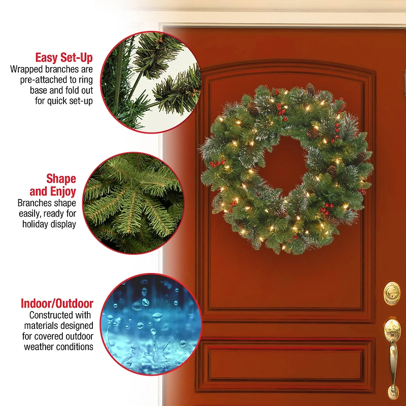 Crestwood® 24" LED Spruce Wreath