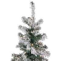 6ft. Pre-Lit Flocked Pine Artificial Christmas Tree, Clear Lights