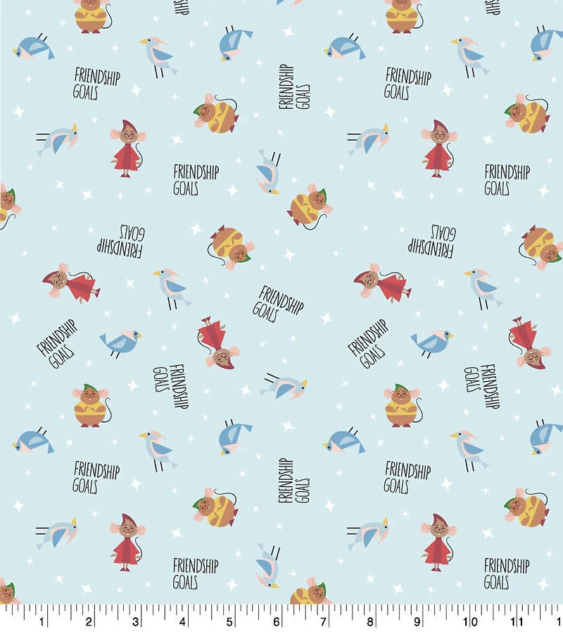 Disney® Princess Cinderella Mice Friendship Goals Cotton Fabric