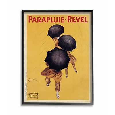Stupell Industries Yellow Parapluie-Revel Vintage Poster Wall Accent with Frame