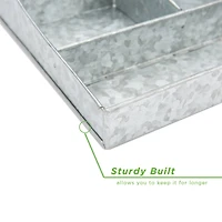 Mind Reader Silver 7 Compartment Galvanized Steel Condiment Organizer