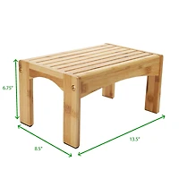 Mind Reader Brown Bamboo Kids Slip Resistant Height Booster Step Stool