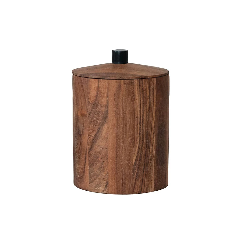 Hello Honey® 8.5" Natural Round Acacia Wood Canister with Handle