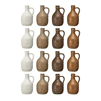 Hello Honey® 6" Bohemian Charm Stoneware Vase with Handle Set of 4
