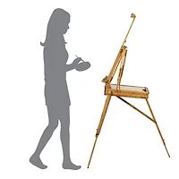 Pacific Arc French Box Bamboo Studio Easel with Storage