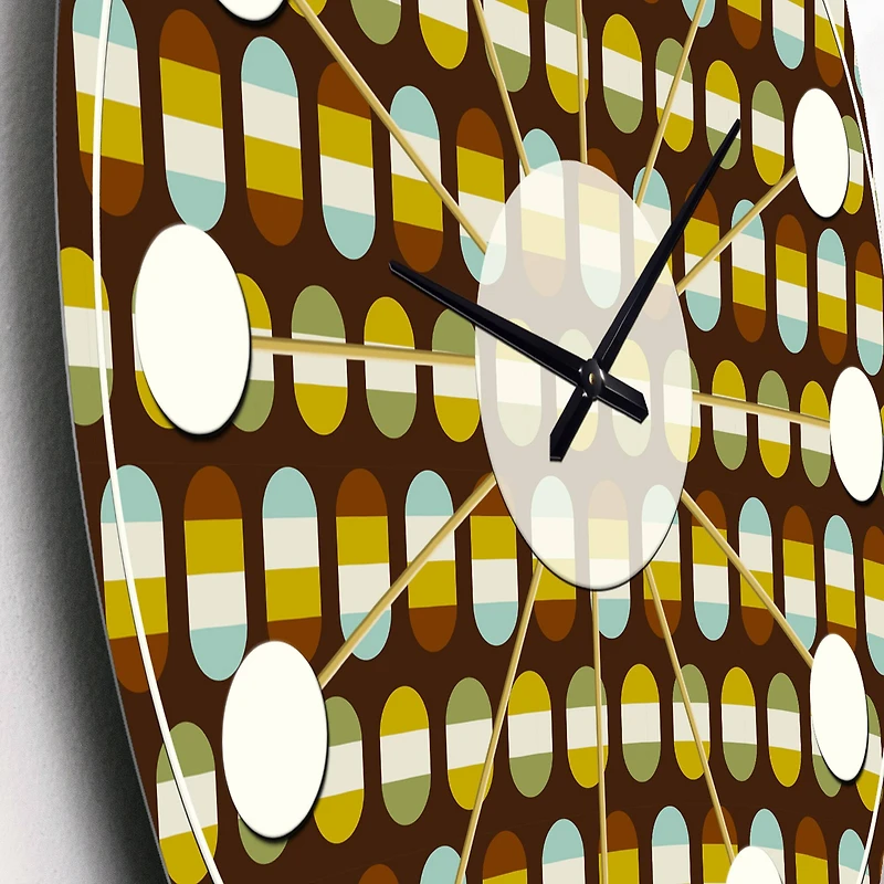 Designart 'Retro Polka Dots Mid-Century Modern Wall Clock