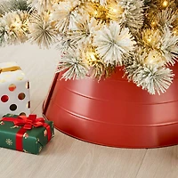 Glitzhome® 22" Christmas Painted Red Metal Tree Collar