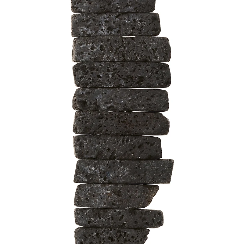 12 Pack: Black Natural Lava Stick Beads, 24mm by Bead Landing™