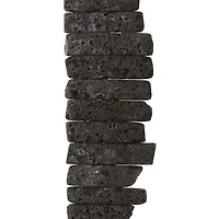 12 Pack: Black Natural Lava Stick Beads, 24mm by Bead Landing™