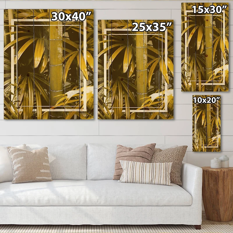 Designart - Yellow Bamboo and Tropical Leaves