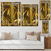 Designart - Yellow Bamboo and Tropical Leaves