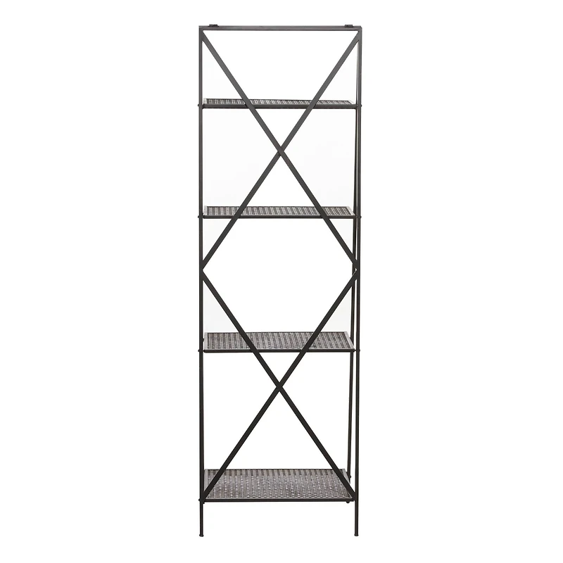 4.75ft. Black Metal Industrial Shelves