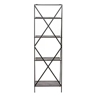 4.75ft. Black Metal Industrial Shelves