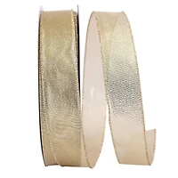 Reliant 1.5" x 50yd. Gold Lamé Glimmer Wired Ribbon