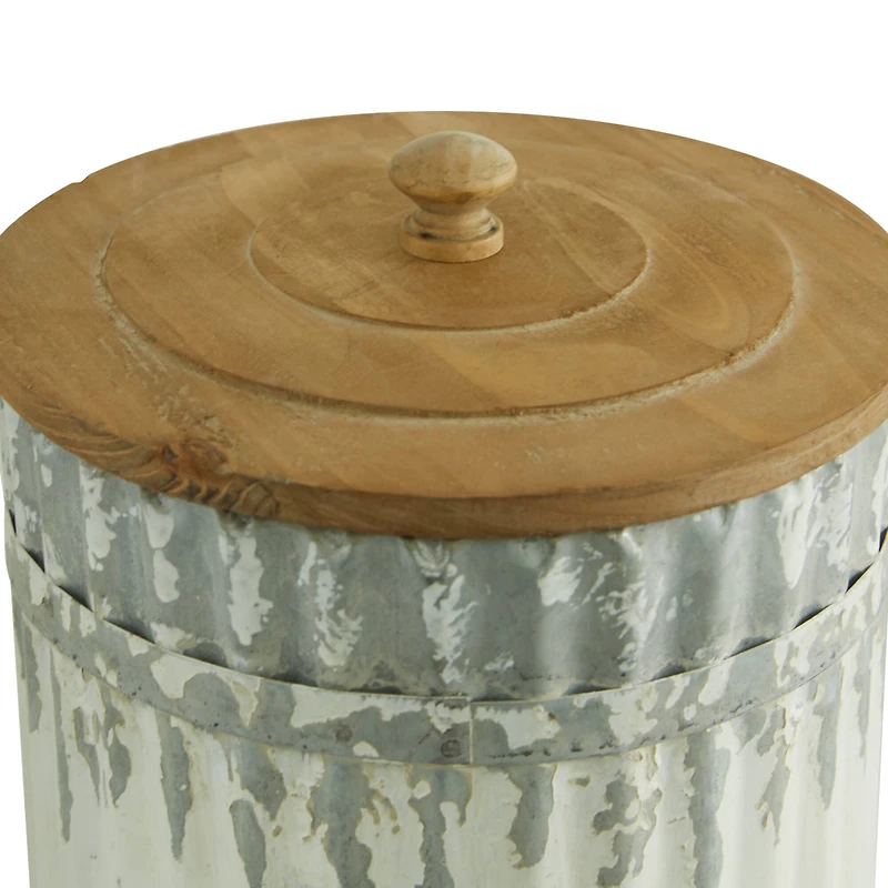 White Metal Farmhouse Decorative Jar Set