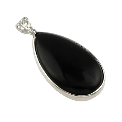 Black Jasper Teardrop Pendant by Bead Landing™