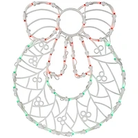 16" White & Clear LED Lighted Wreath Christmas Window Silhouette Decoration