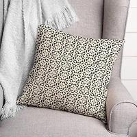 Gray Cream Tile Throw Pillow 18" x 18"
