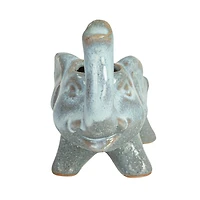 Hello Honey® 5.75" Gray Stoneware Elephant Match Holder