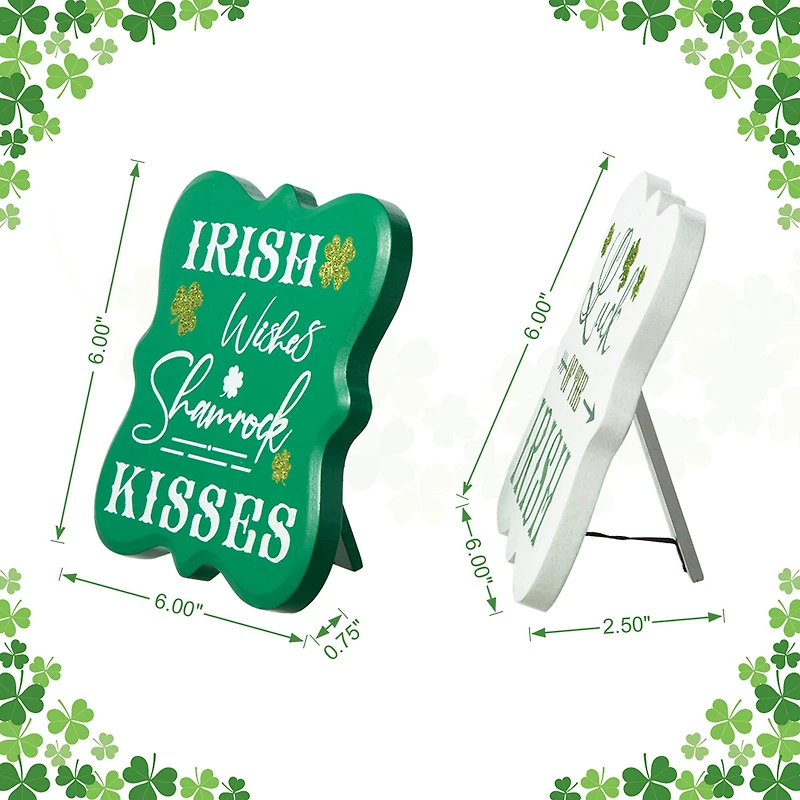 Glitzhome® St. Patrick's Wooden Table Décor Set