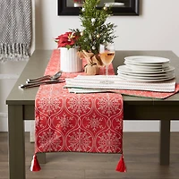 DII® 72'' Joyful Snowflakes Jacquard Reversible Table Runner