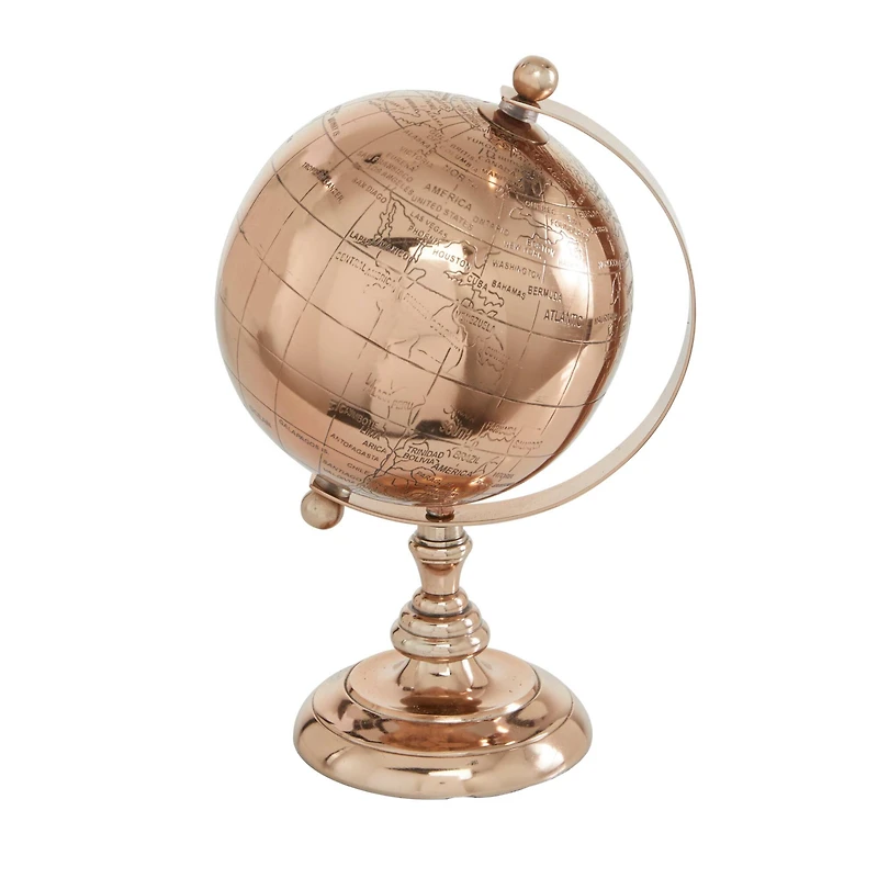10" Rose Gold Aluminum Traditional Globe
