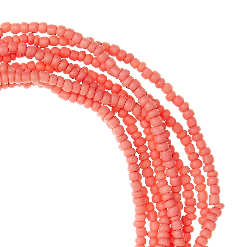 12 Pack: Coral Glass Medium Rondelle Seed Beads, 6/0 by Bead Landing™