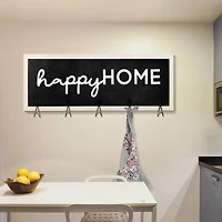 Rustic Happy Home Framed Coat Rack