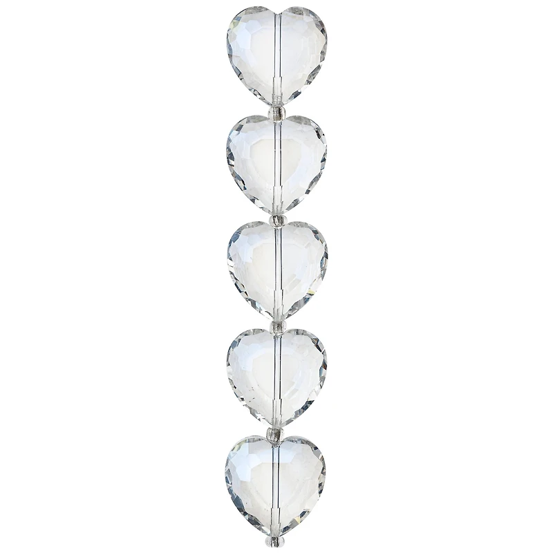 12 Pack: Crystal Heart Glass Beads, 22mm by Bead Landing™