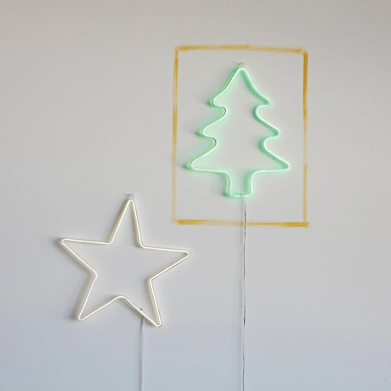 Hello Honey® 12.25" White Wire Tree Wall Décor with LED Light
