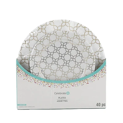 Gold Quatrefoil Lunch & Dinner Plates Set, 40ct. by Celebrate It™