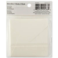 12 Packs: 10 ct. (120 total) 3" x 3" Cards & Envelopes by Recollections