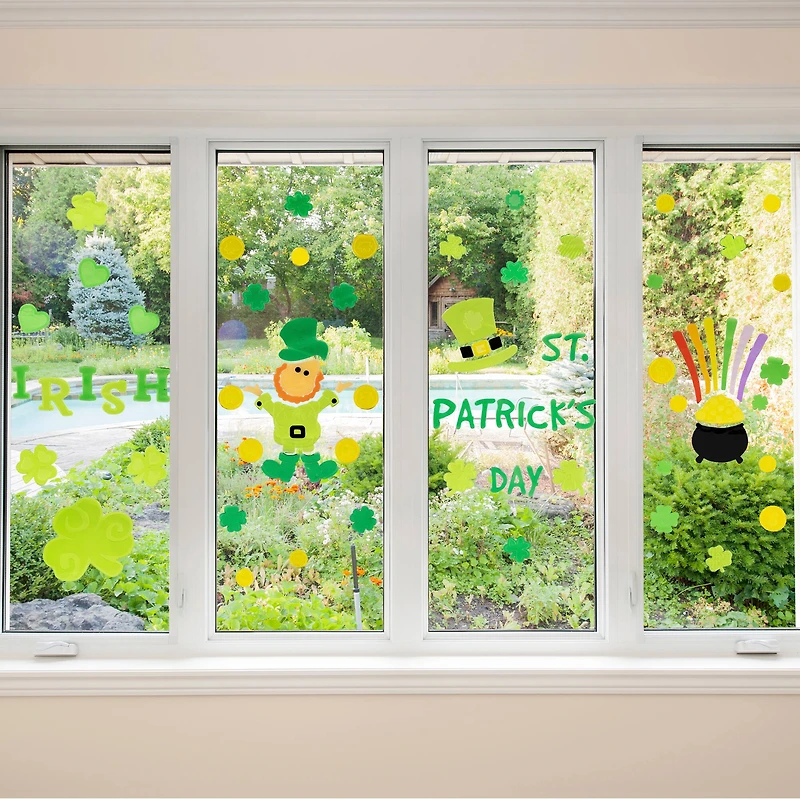 St. Patrick's Day Gel Window Clings Set