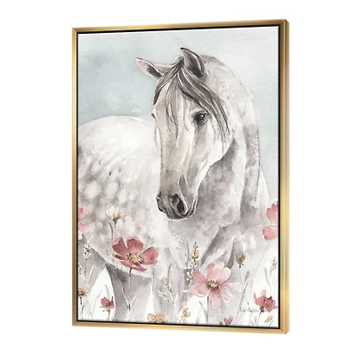 Designart - watercolors Pink Wild Horses II