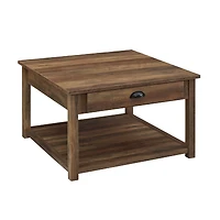 Walker Edison 30" Reclaimed Barnwood Square Country Coffee Table