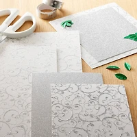 Silver Swirl Glitter Paper by Recollections®, 12" x 12"